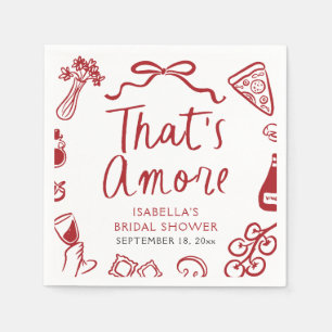 Servilleta De Papel Pasta de Pizza Roja Italiana Eso es Amor Despedida