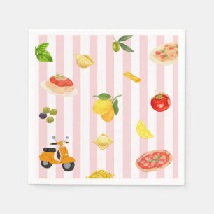 Servilleta De Papel Pasta Pizza Limón La Dolce Vita Italiano