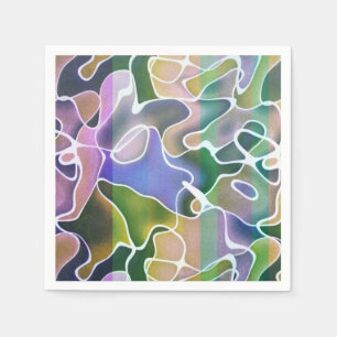 Servilleta De Papel Pastel Abstract Strips Papel Napkins