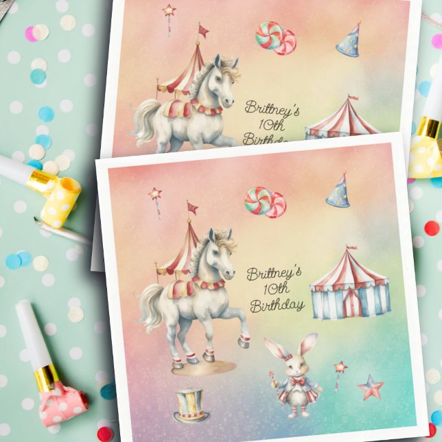 Servilleta De Papel Pastel arcoiris con animales Fiesta de cumpleaños  (Subido por el creador)