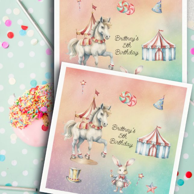Servilleta De Papel Pastel arcoiris con animales Fiesta de cumpleaños  (Subido por el creador)