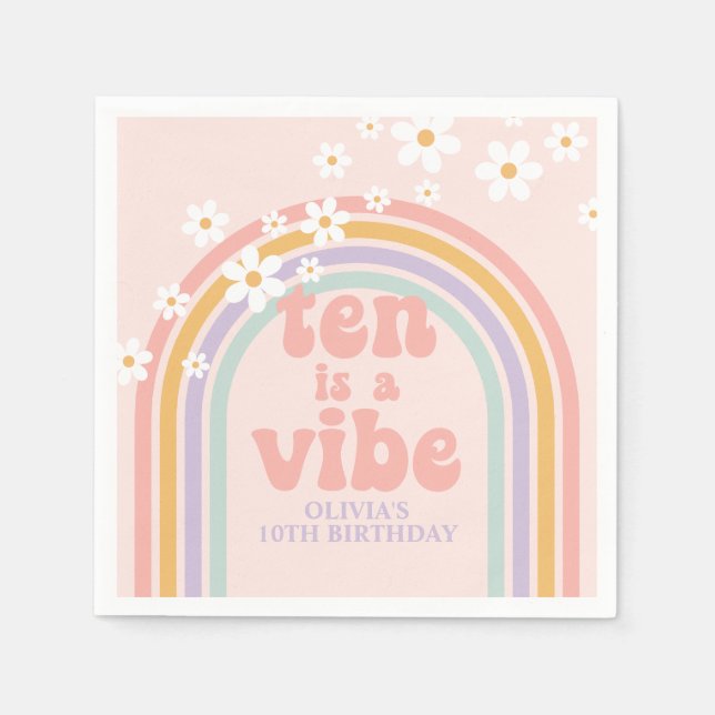 Servilleta De Papel Pastel arcoiris Ten es el décimo cumpleaños de Vib (Anverso)