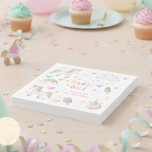 Servilleta De Papel Pastel arcoiris unicornio mágico un cumpleaños