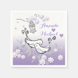 Servilleta De Papel Pastel Aves boda personalizado serviette