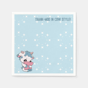 Servilleta De Papel Pastel azul dulce vaca
