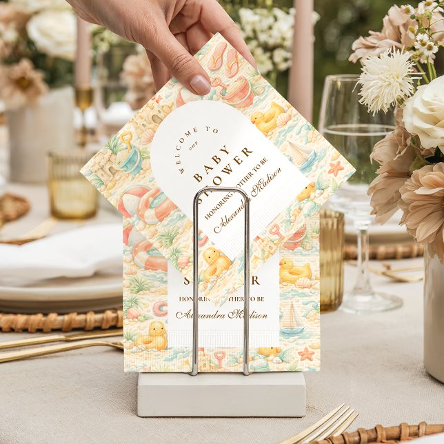 Servilleta De Papel Pastel Beach Animals s Baby Shower (Subido por el creador)