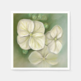Servilleta De Papel Pastel blanco crema suave Hydrangea Floral