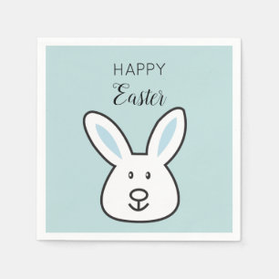 Servilleta De Papel Pastel Blue Cute Easter Bunny Ilustracion