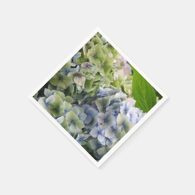 Servilleta De Papel Pastel Blue Hydrangeas (Borde)