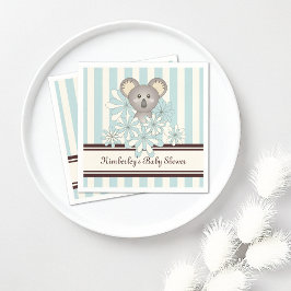 Servilleta De Papel Pastel Blue Koala Kids Birthday / Boy Baby Shower