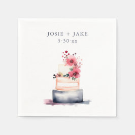 Servilleta De Papel pastel boda acuarela de bonito