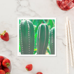 Servilleta De Papel Pastel Cactus verde hojas pastel