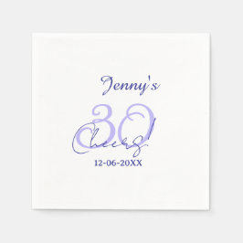 Servilleta De Papel Pastel cheers 30th birthday purple elegant name da