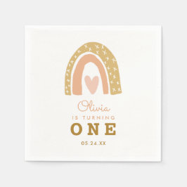 Servilleta De Papel Pastel Chica arcoiris Primer Fiesta de cumpleaños