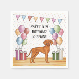 Servilleta De Papel Pastel colorido de Vizsla húngara Feliz cumpleaños