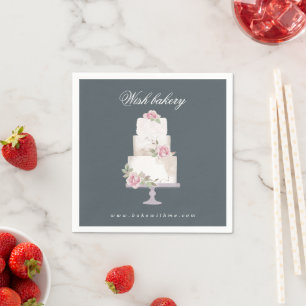 Servilleta De Papel pastel de bodas elegante de tres pisos monograma d