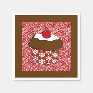 Servilleta De Papel Pastel de chocolate en el patrón rojo y blanco