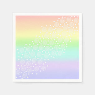 Servilleta De Papel Pastel de círculos arcoiris en círculos