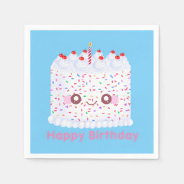 Servilleta De Papel Pastel de cumpleaños con espoleta de espuma blanca