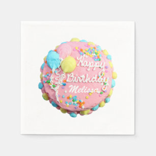 Servilleta De Papel Pastel de cumpleaños con nombre