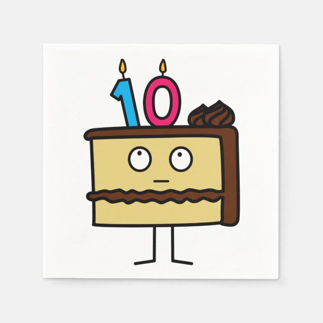 Servilleta De Papel Pastel de cumpleaños con velas (Anverso)