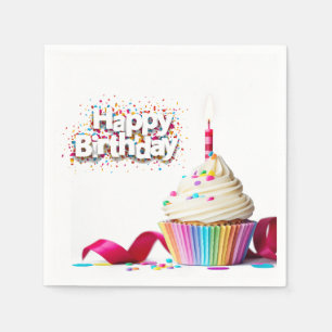 Servilleta De Papel Pastel de cumpleaños feliz