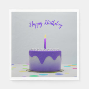 Servilleta De Papel Pastel de cumpleaños morado