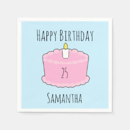 Servilleta De Papel Pastel de cumpleaños rosa