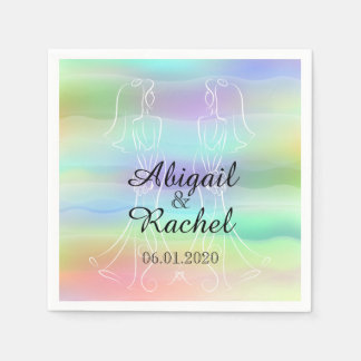 Servilleta De Papel Pastel de novias arcoiris Boda Napkin