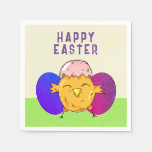 Servilleta De Papel Pastel de Pascua y Huevos Felices Pascua