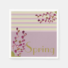 Servilleta De Papel Pastel De Primavera Con Color Rosa Y Mauve