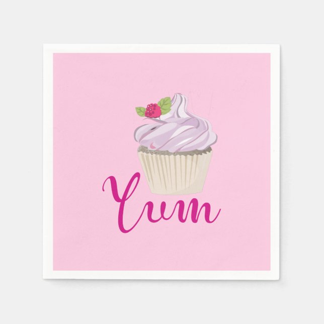 Servilleta De Papel ¡Pastel de Rana Rosa Yum! (Anverso)