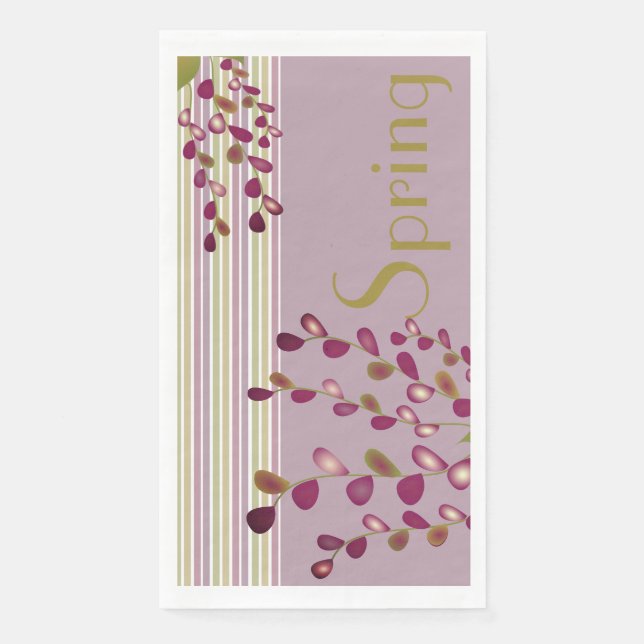 Servilleta De Papel Pastel de verde rosa y malva (Anverso)