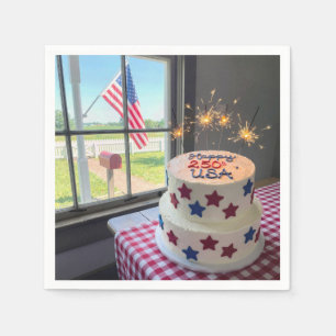 Servilleta De Papel Pastel del 250 cumpleaños americano