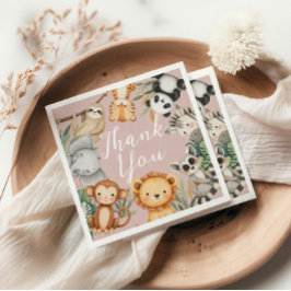 Servilleta De Papel Pastel Ducha tropical para bebés Selva Safari Anim