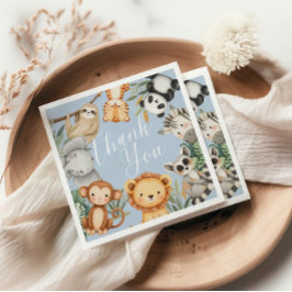 Servilleta De Papel Pastel Ducha tropical para bebés Selva Safari Anim