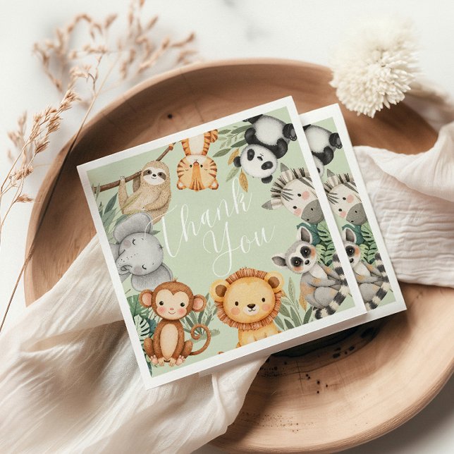 Servilleta De Papel Pastel Ducha tropical para bebés Selva Safari Anim (Subido por el creador)