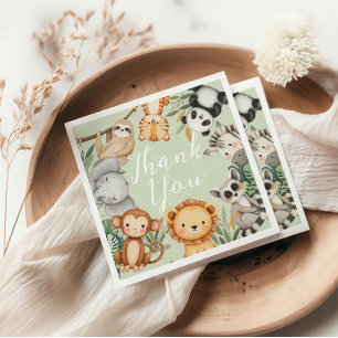 Servilleta De Papel Pastel Ducha tropical para bebés Selva Safari Anim