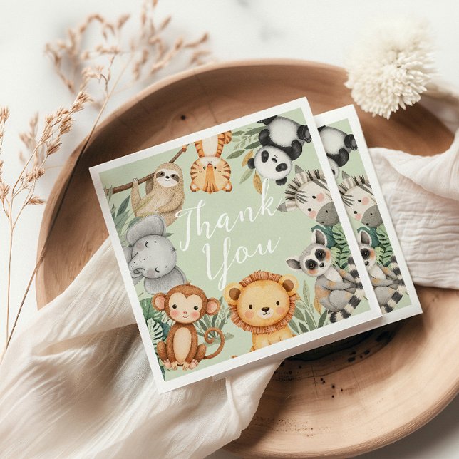 Servilleta De Papel Pastel Ducha tropical para bebés Selva Safari Anim (Subido por el creador)