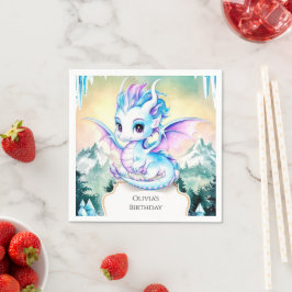 Servilleta De Papel Pastel Encantado Dragón Cumpleaños