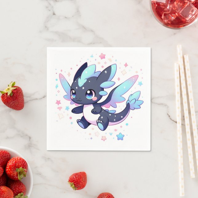 Servilleta De Papel Pastel Enchanted Dragon Baby Shower (In situ)