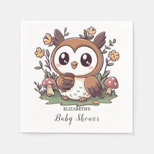 Servilleta De Papel Pastel Enchanted Owl Baby Shower