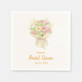 Servilleta De Papel Pastel Floral Bridal Shower bouquet 