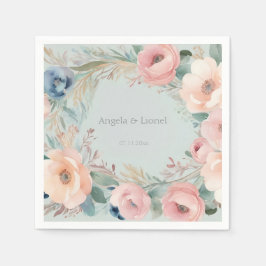 Servilleta De Papel Pastel Floral Elegance Boda