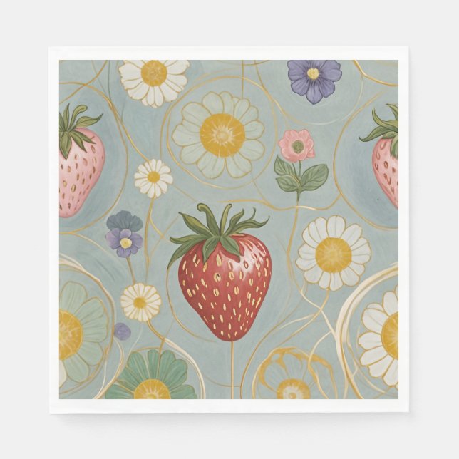 Servilleta De Papel Pastel Floral y Berry Delight (Anverso)