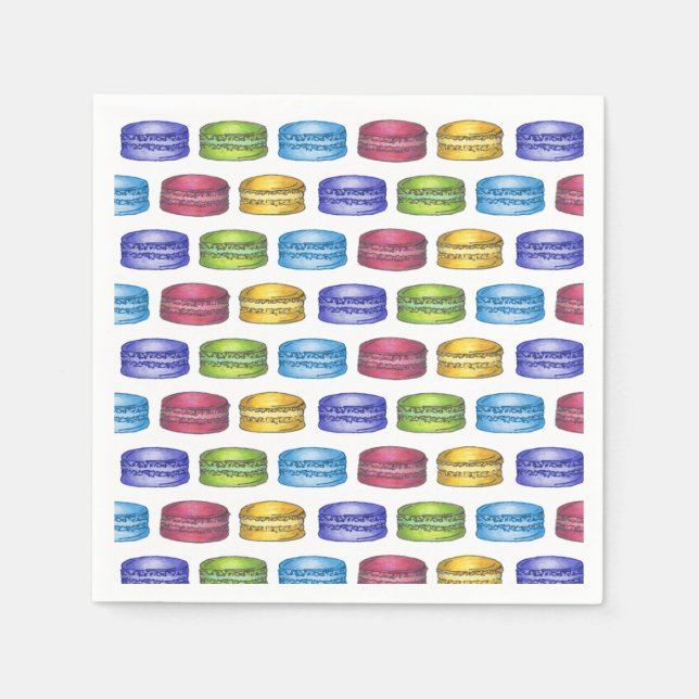 Servilleta De Papel Pastel francés Macaron Cookie Pastry Shower (Anverso)