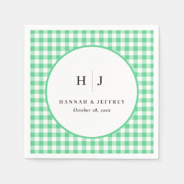 Servilleta De Papel Pastel Gingham Boda Green Napkins