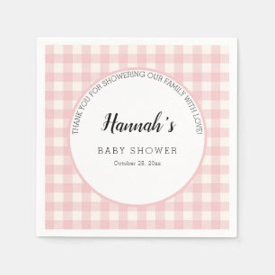 Servilleta De Papel Pastel Gingham Napkins Baby Shower