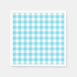 Servilleta De Papel Pastel Gingham Napkins Blue
