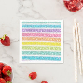 Servilleta De Papel Pastel Glitter Rainbow